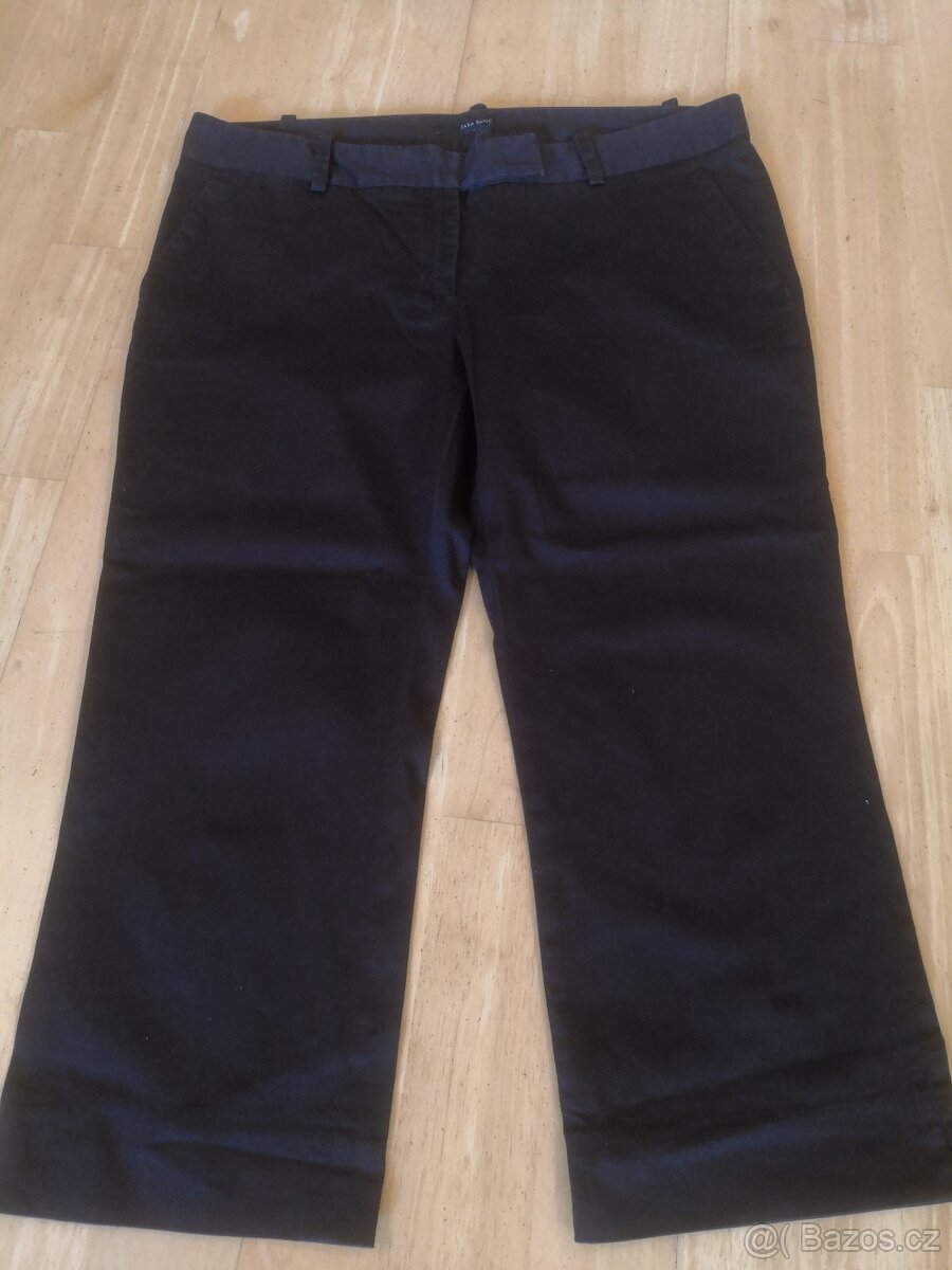 Tříčtvrteční čokoládové kalhoty ZARA Basic, vel. 38