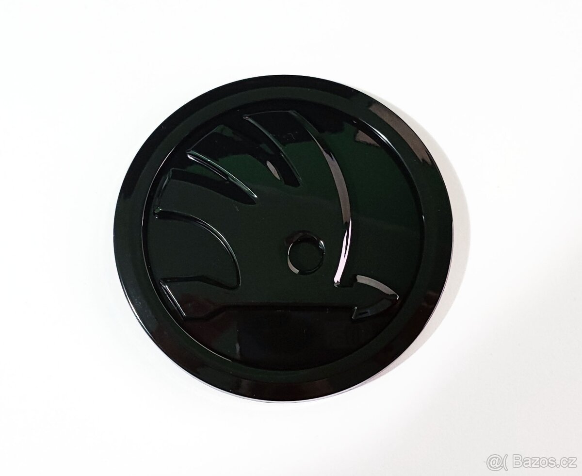 Znak Škoda černý lesklý 10cm, 100mm