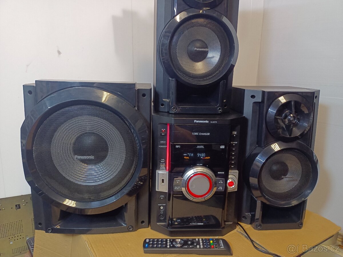 PANASONIC věž SA-AK770, CD-Mgf-USB-Rádio, subwoofer