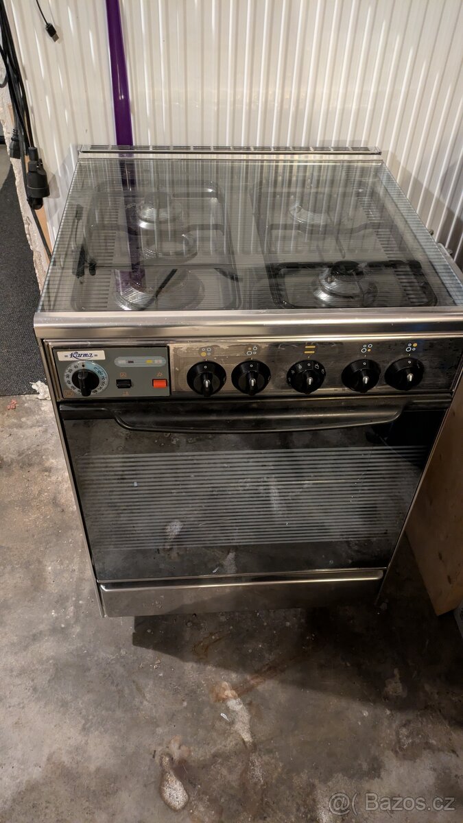 Karma kombinovaný nerezový sporák po renovaci