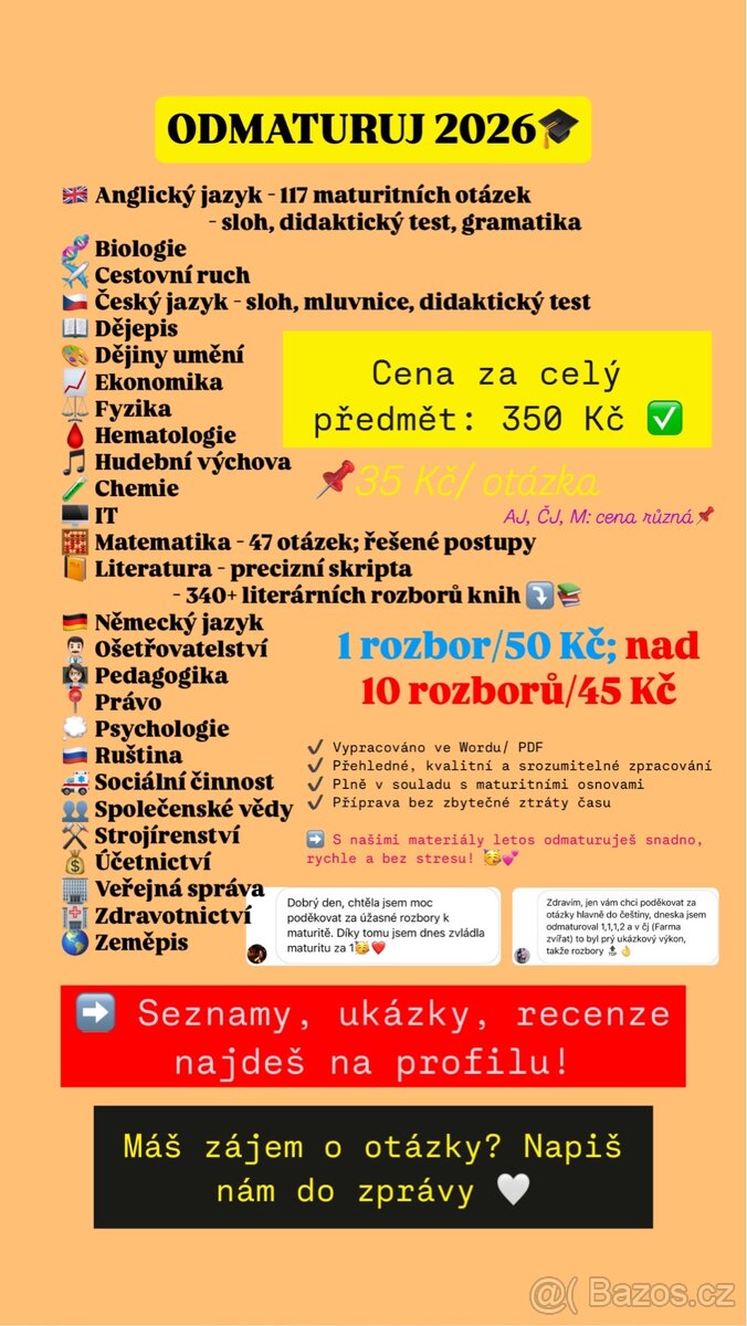 Maturitní četba & Otázky k maturitě 2026