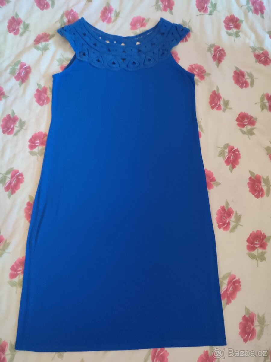 Modré letní šaty , vel. M-L