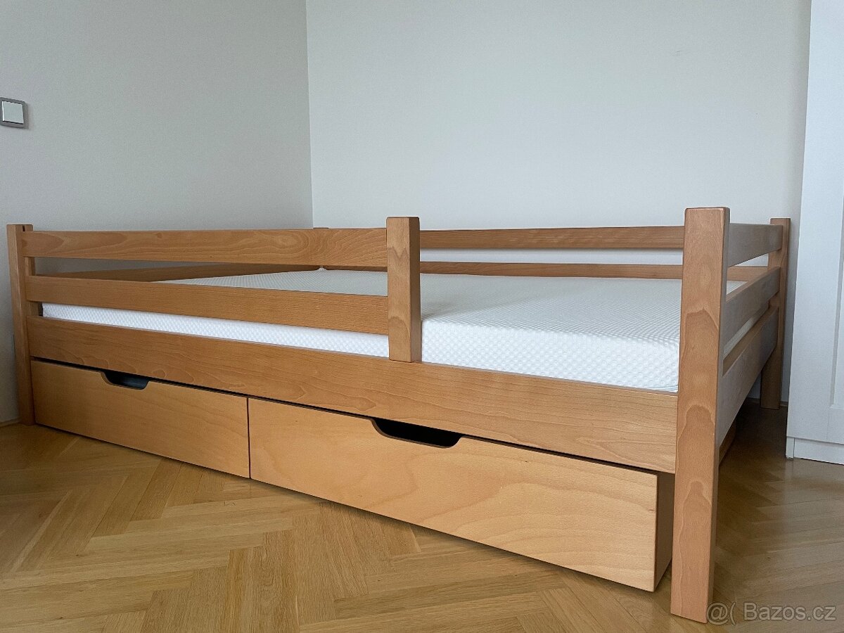 Postel pro dítě 140cm x 200cm z masivního buku