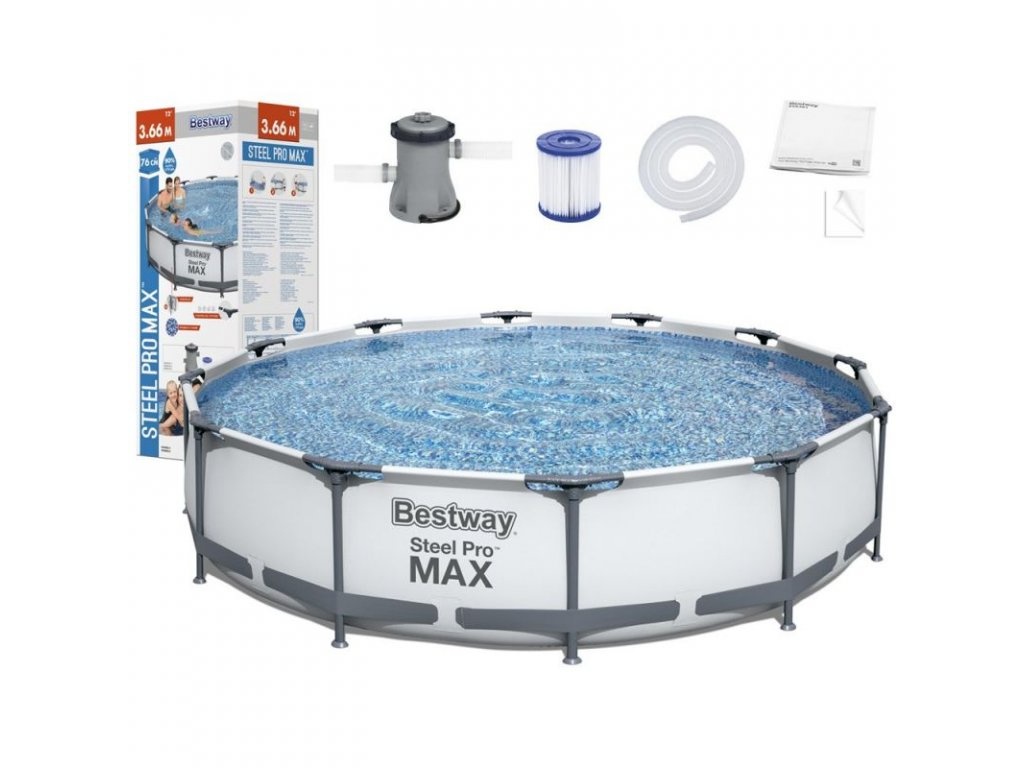 Bazén s filtrací 3,66mx0,76m BestwaySteelPro nový nepoužitý