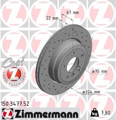 BRZDOVÉ KOTOUČE ZIMMERMANN 150.3477.52 BMW