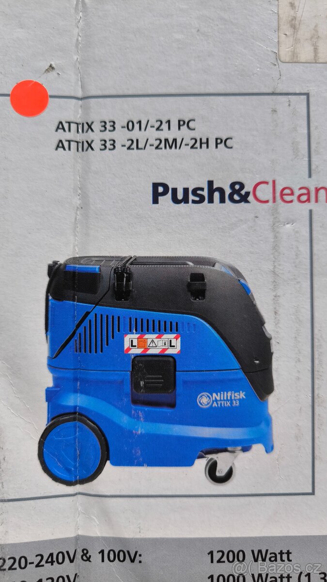 Průmyslový vysavač Nilfisk ATTIX 33-2M PC, nepoužívaný
