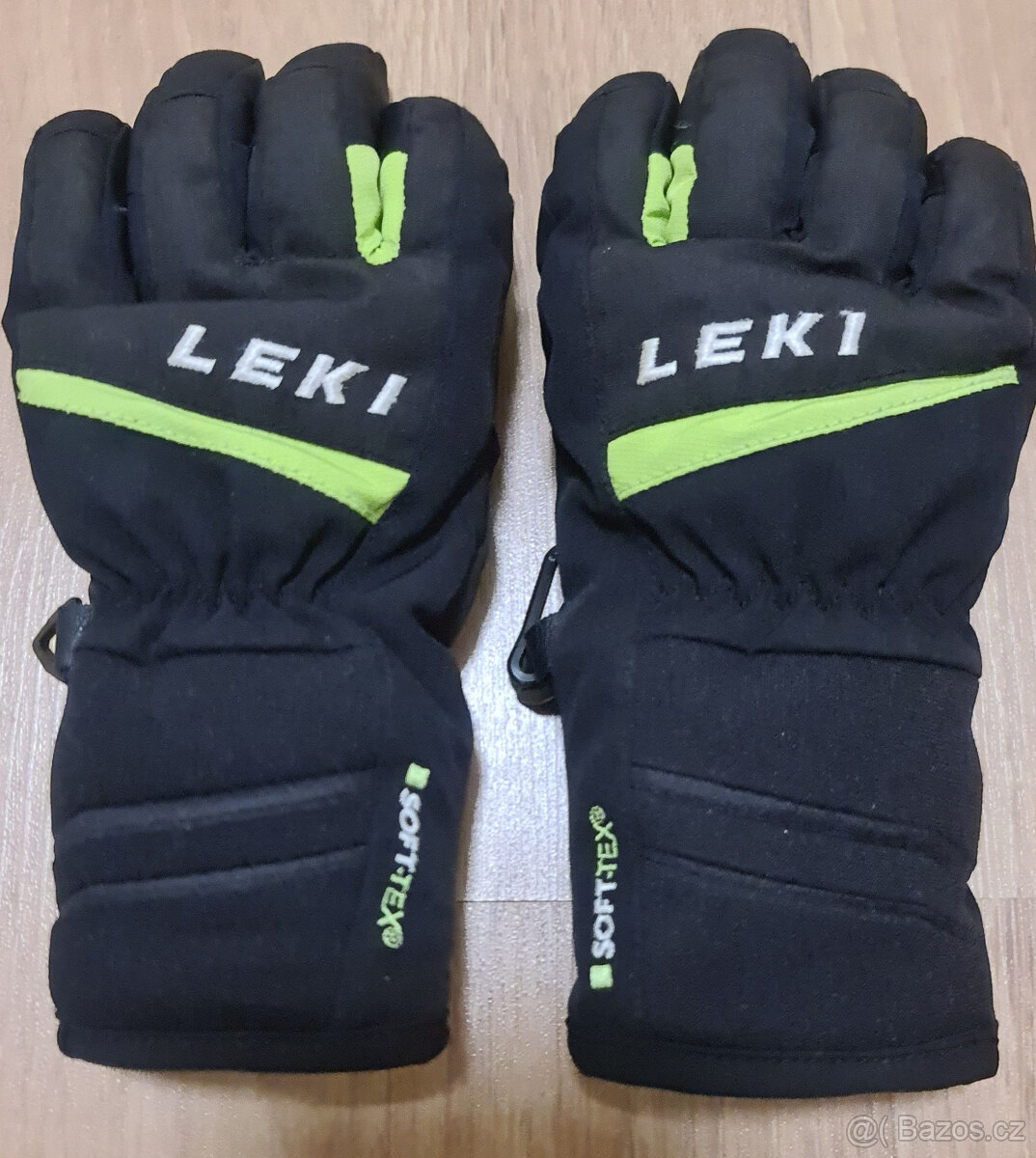 Dětské rukavice LEKI Max Junior black-lime, vel.4