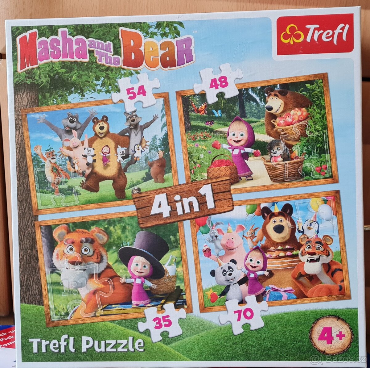Trefl puzzle Máša a medvěd 4v1