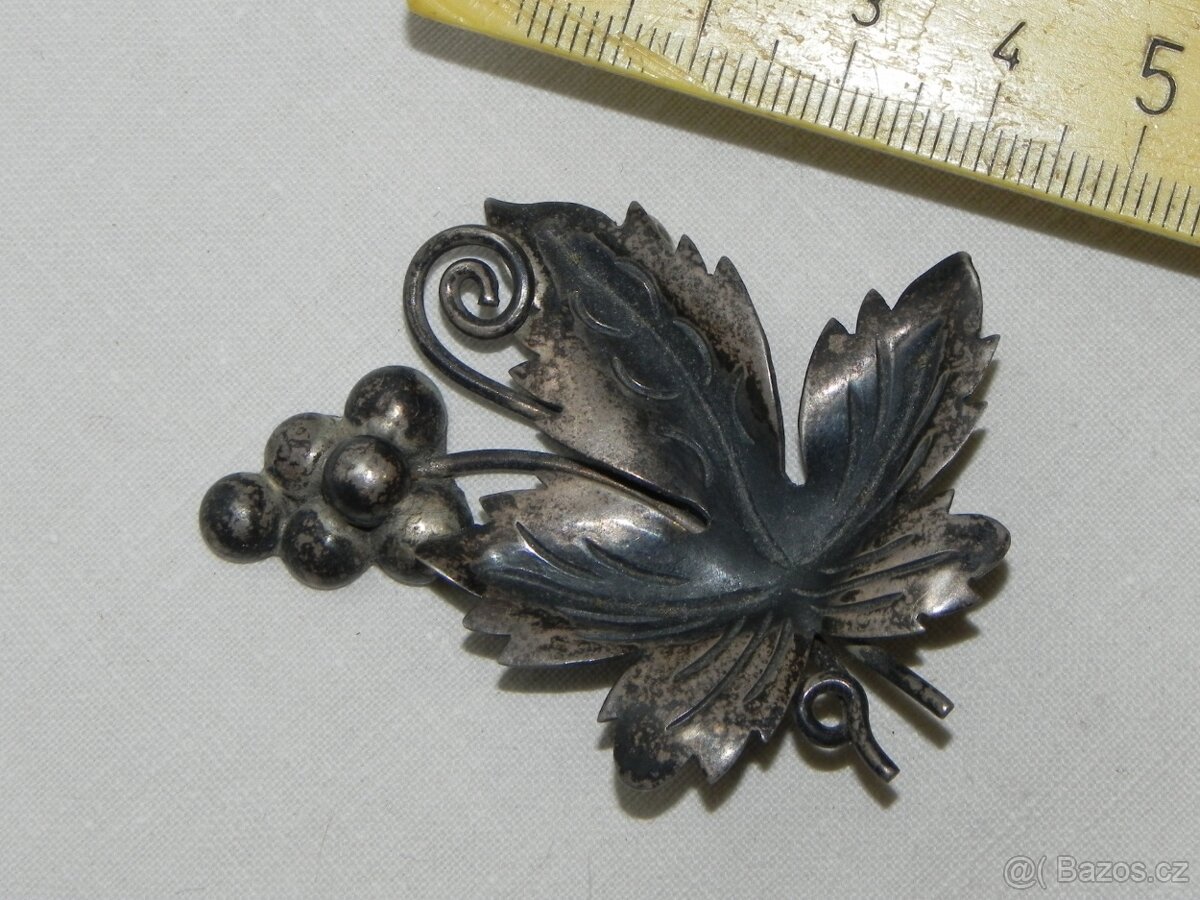 Stará brož Art Deco stříbro Mexico 925