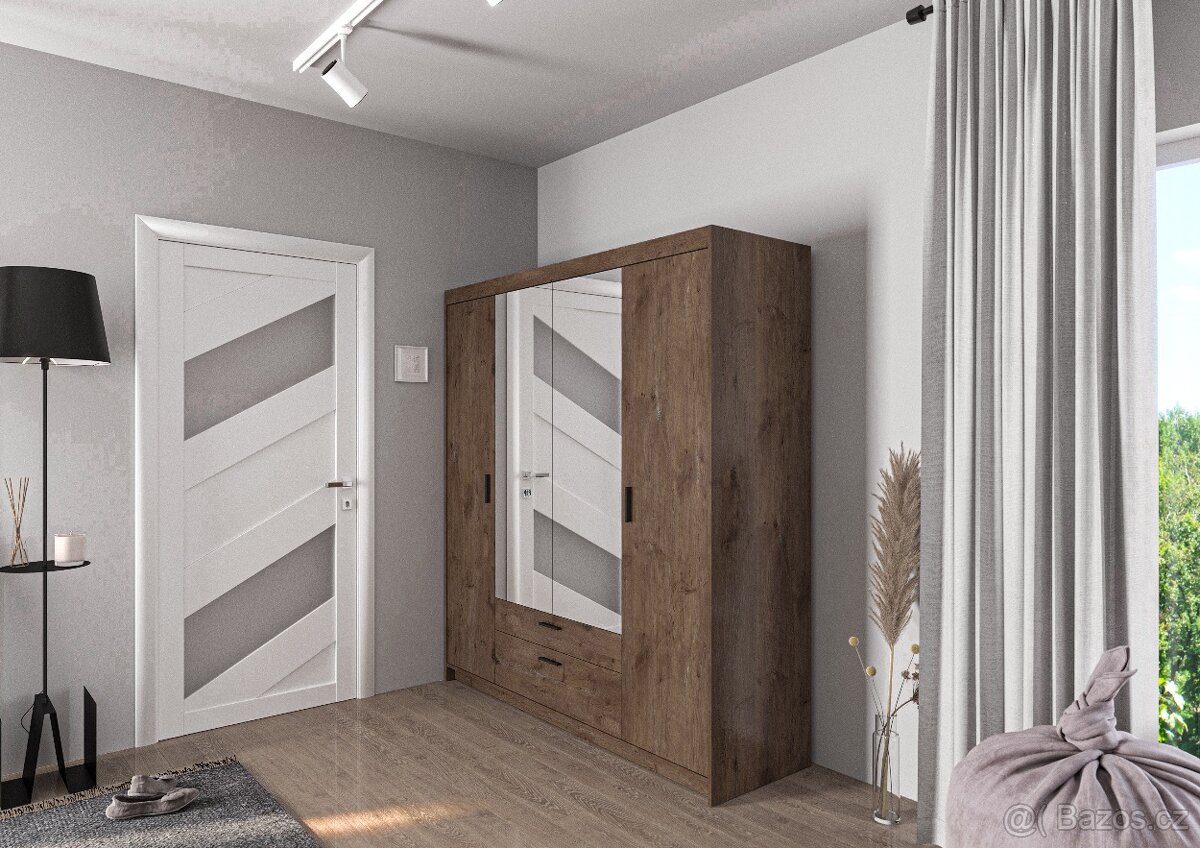 Velká šatní skříň dub lefkas