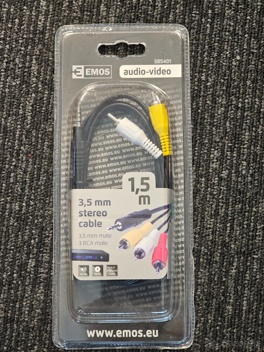 Stereo audio video kabel 3,5mm jack - 3xcinch