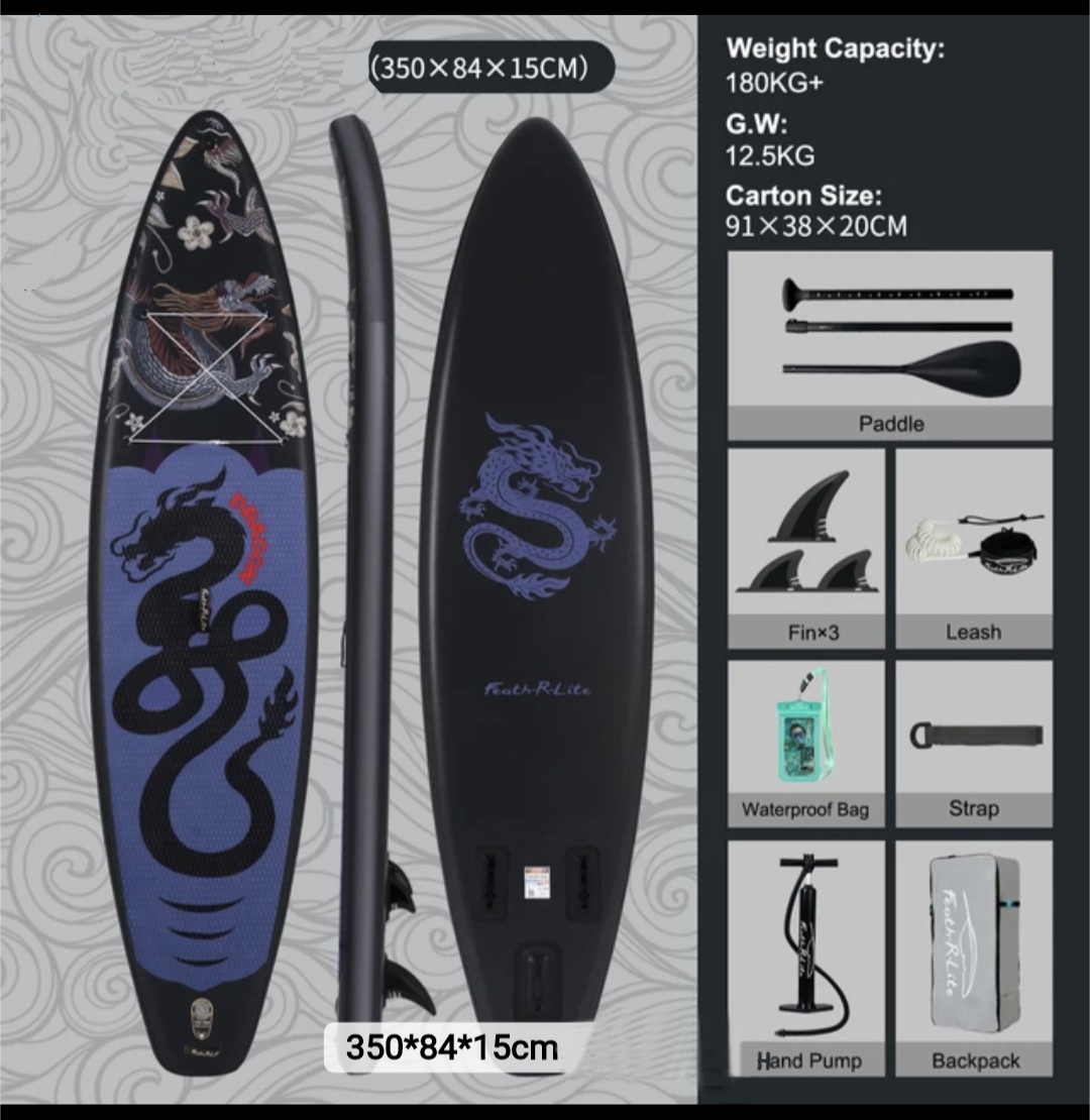 Surfboard Black Dragon SUP PaddleBoard 350x83x15cm