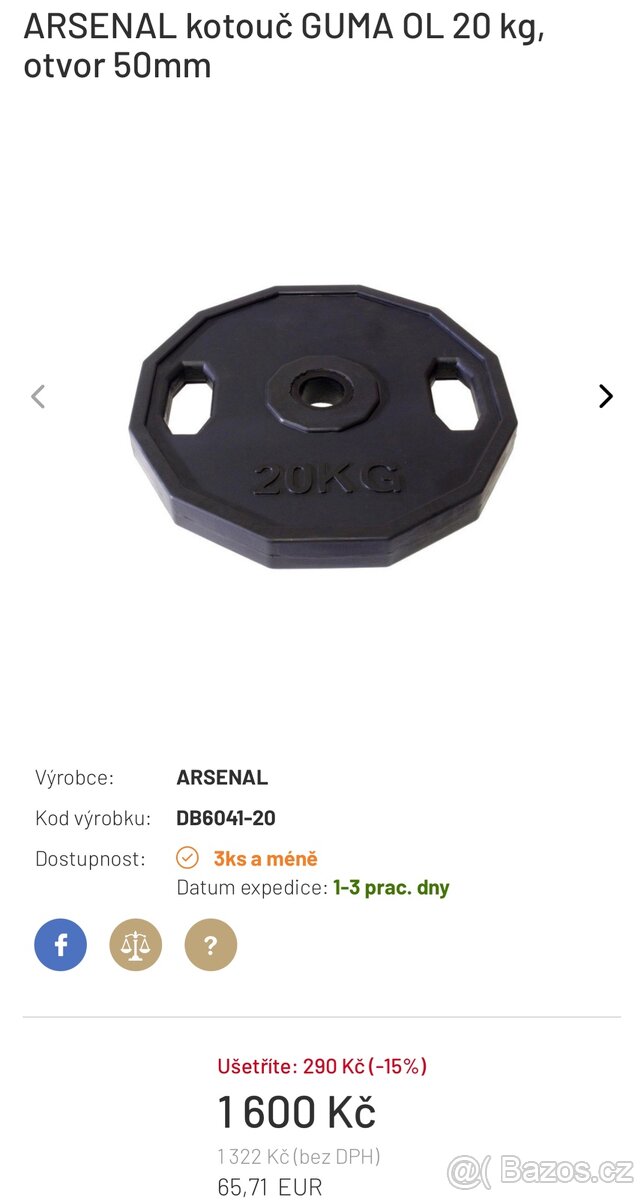 Profi Pogumované kotouče ARSENAL - pro Olymp. Osy 50mm