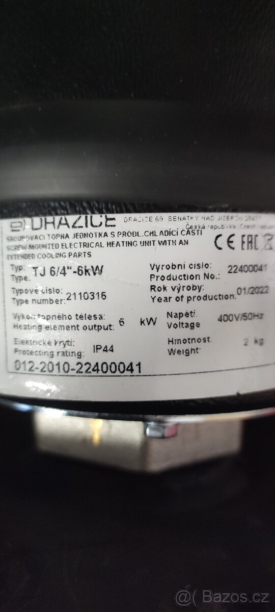 Topná spirála Dražice TJ 6/4 6kw