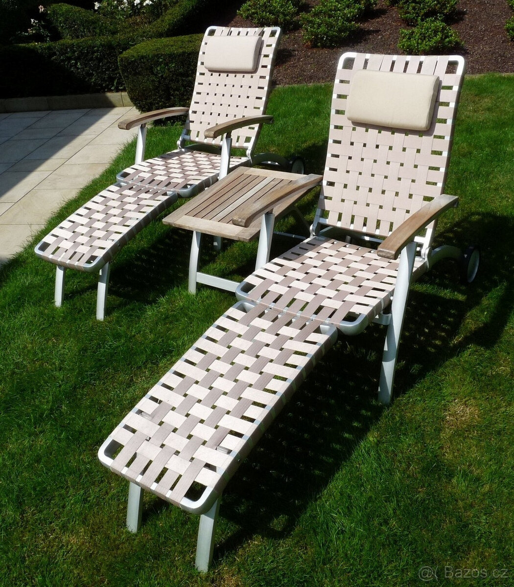 Originální zahradní nábytek Garpa, lehátka, křeslo, Spojené