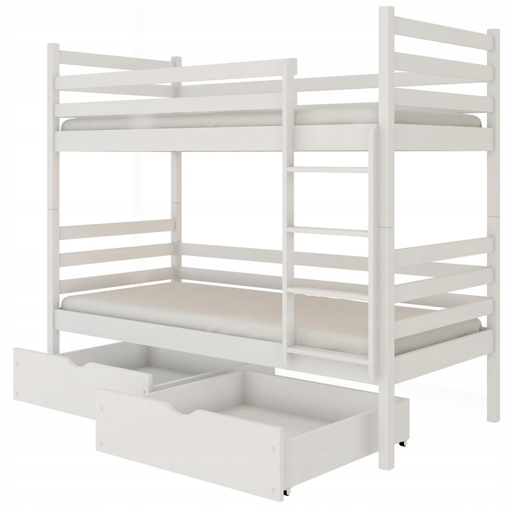 NEMO 80x180 bílá patrová postel s uložným prostorem