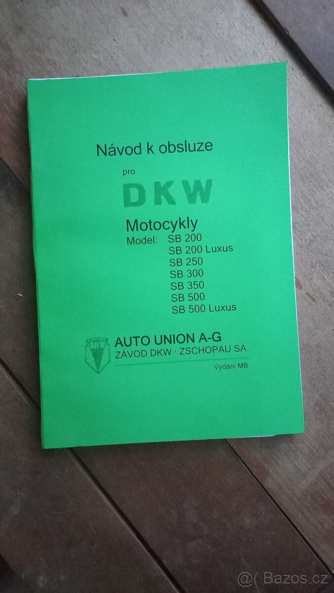 Návod k obsluze motocyklů DKW SB