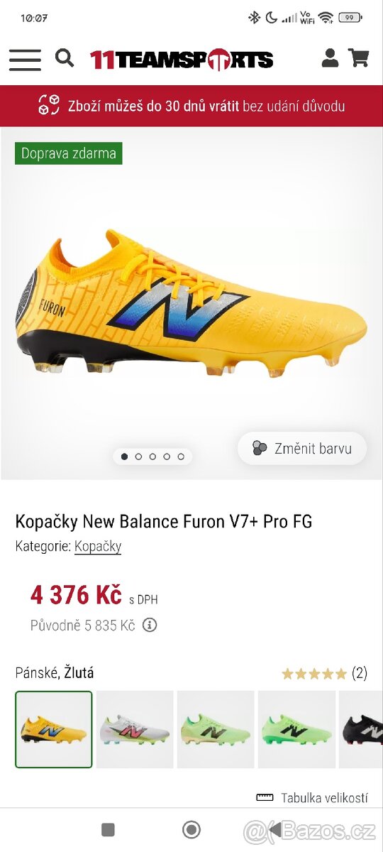 Kopačky New Balance furon v7+ pro, Nové