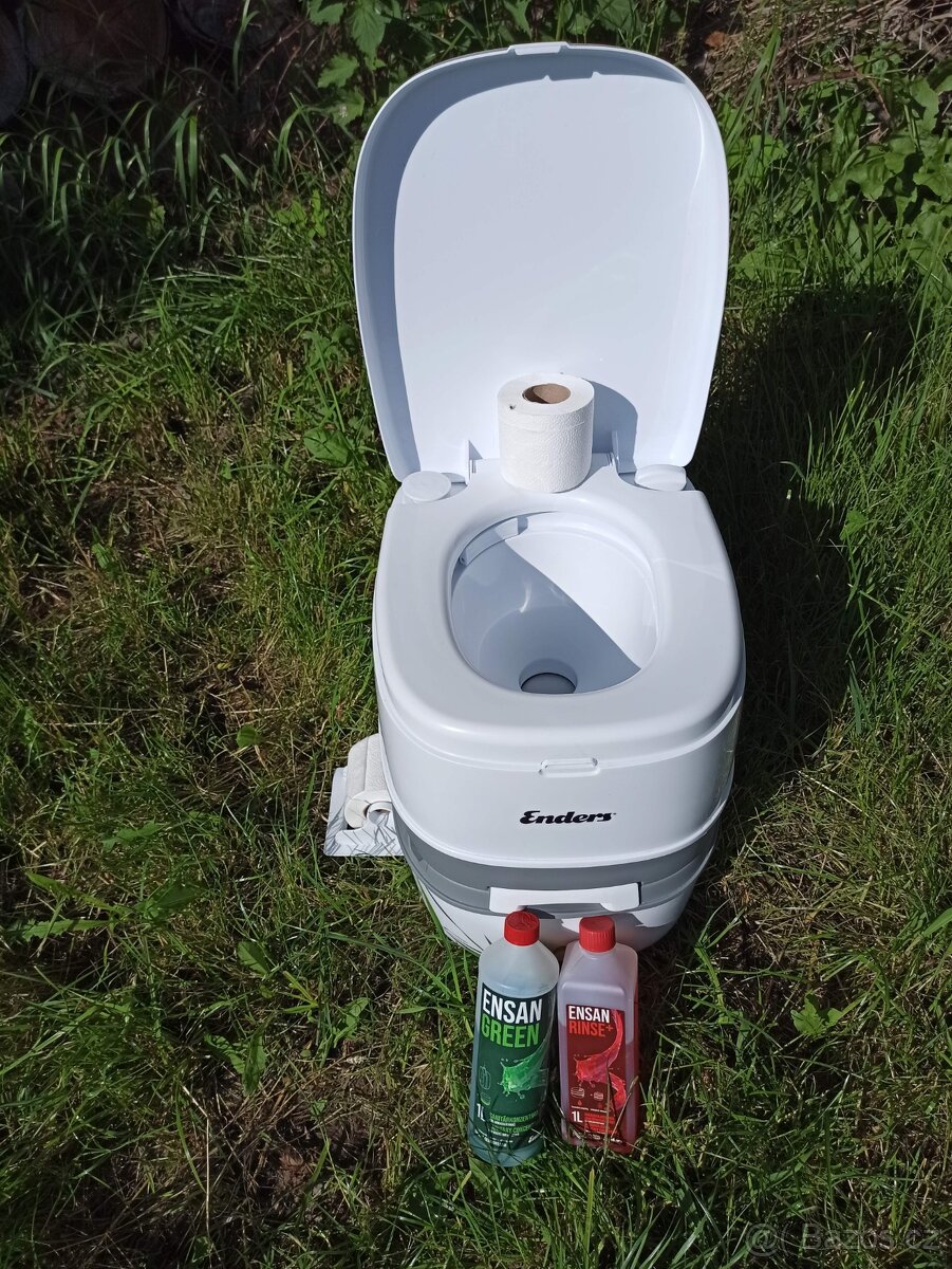 Přenosná kempingová toaleta, v záruce