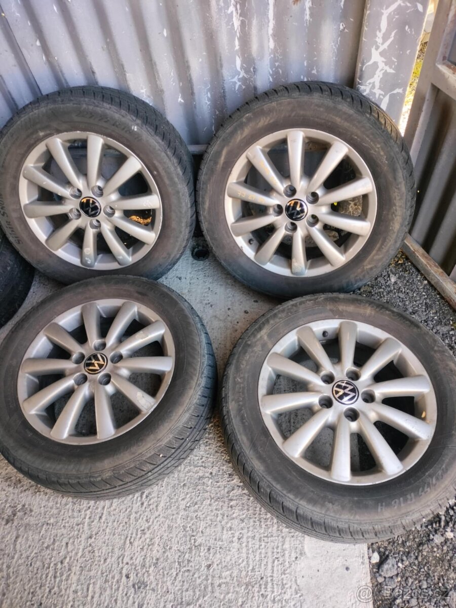 4ks alu disky vw Sharan 5x112 r16 pneu 205/55 r16 6mm