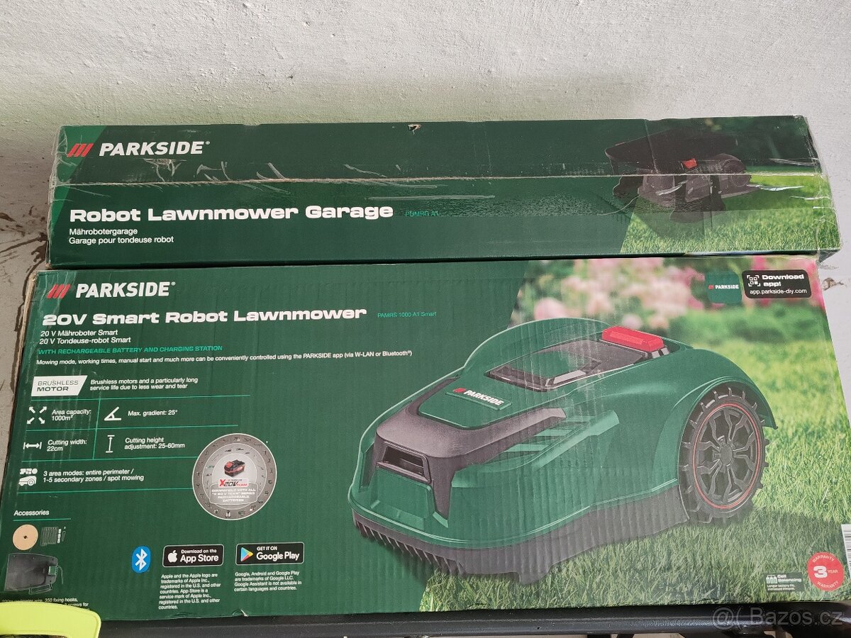 Parkside Robotická sekačka Smart PMRDA 20-Li B2 + garáž