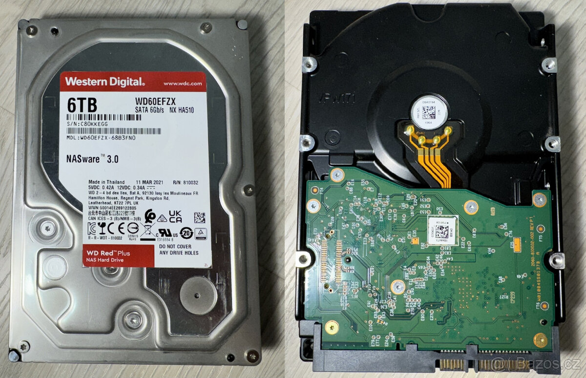 Western Digital Red Plus 6TB, SATA, 5400 ot./min, 256MB, NAS