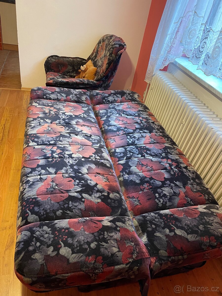 Rozkládací gauč s křeslem