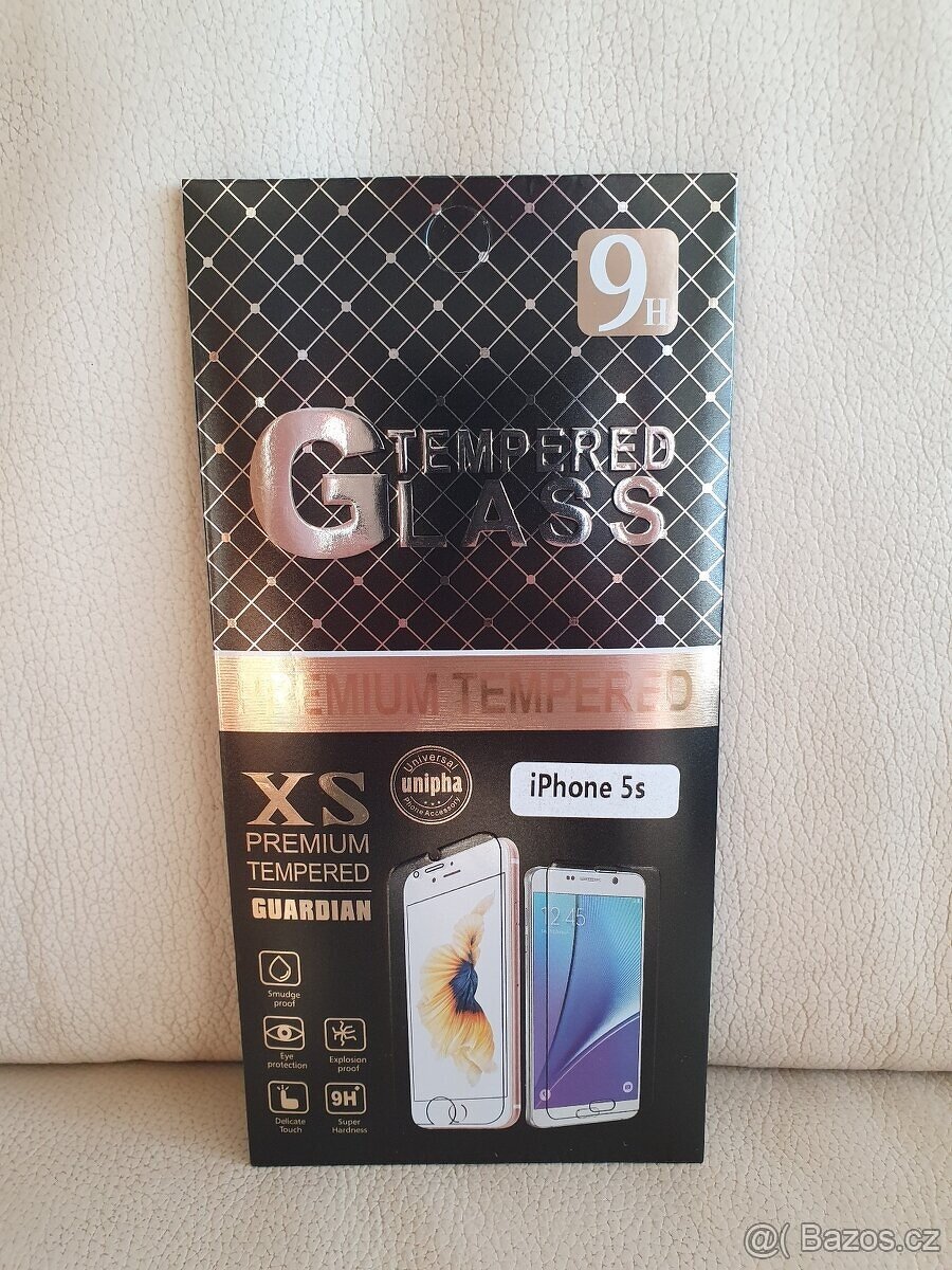Tvrzené sklo 9H pro iPhone 5s – nové, nepoužité