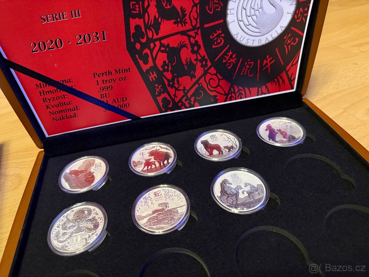 Lunární kalendář III Lunar + etue 7x 1oz a Rok koně 2026