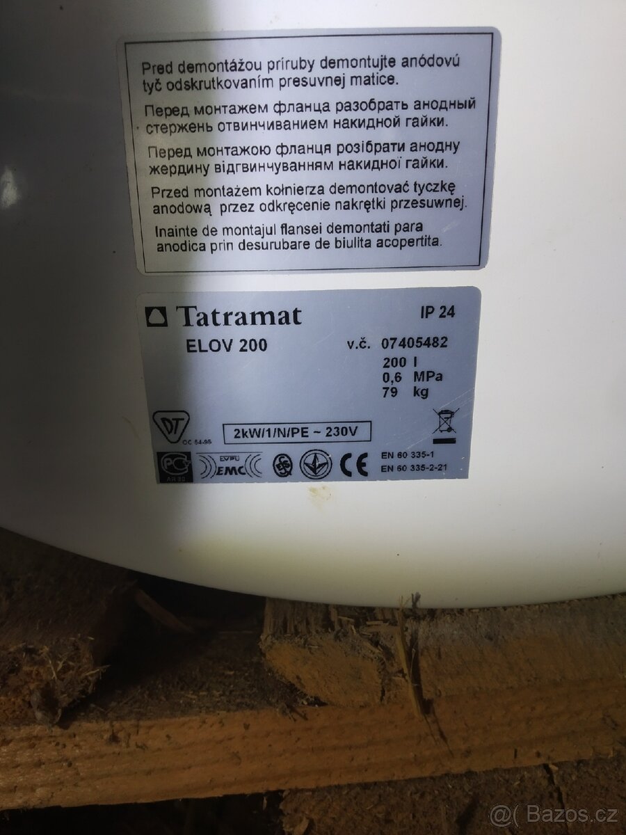 Elektrický bojler Tatramat 200l