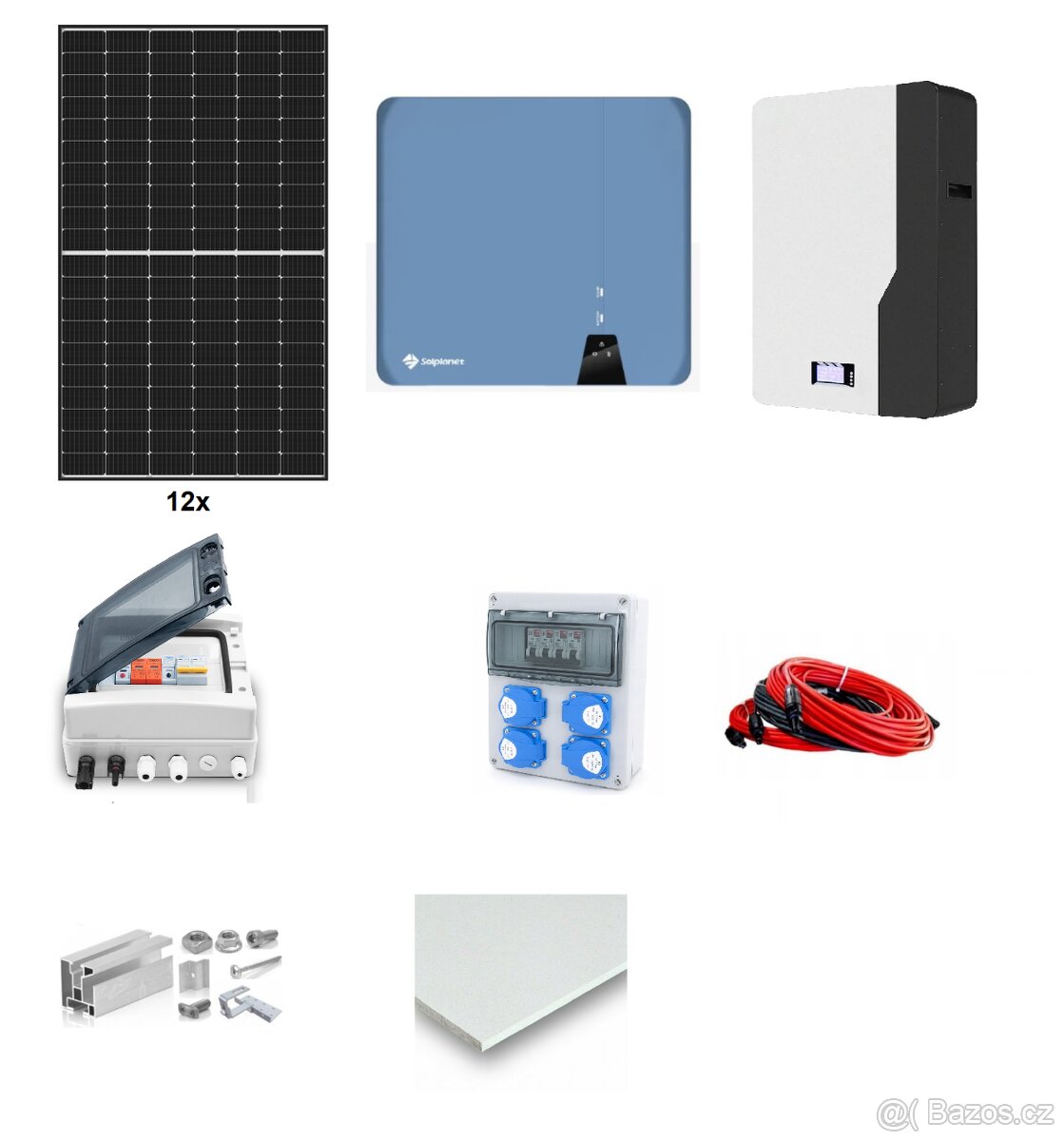 Fotovoltaická HYBRID elektrárna 5280Wp, 5kW/230V, 5,12kWh