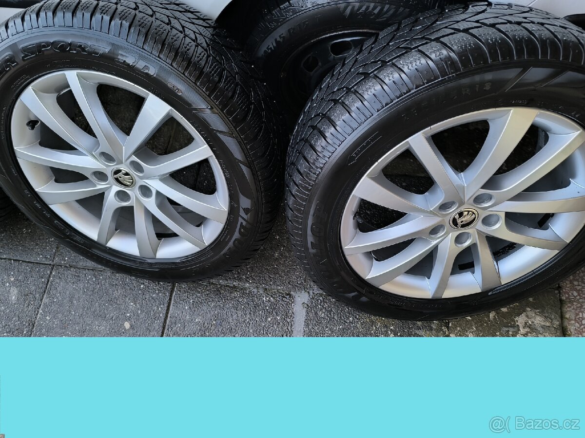 Originál ALU kola Škoda Elbrus 7Jx18", TPMS, 5x112, pneu