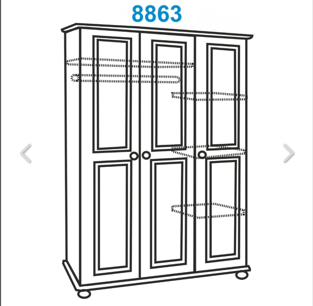 Skříň 3dveřová 8863 lakovaná