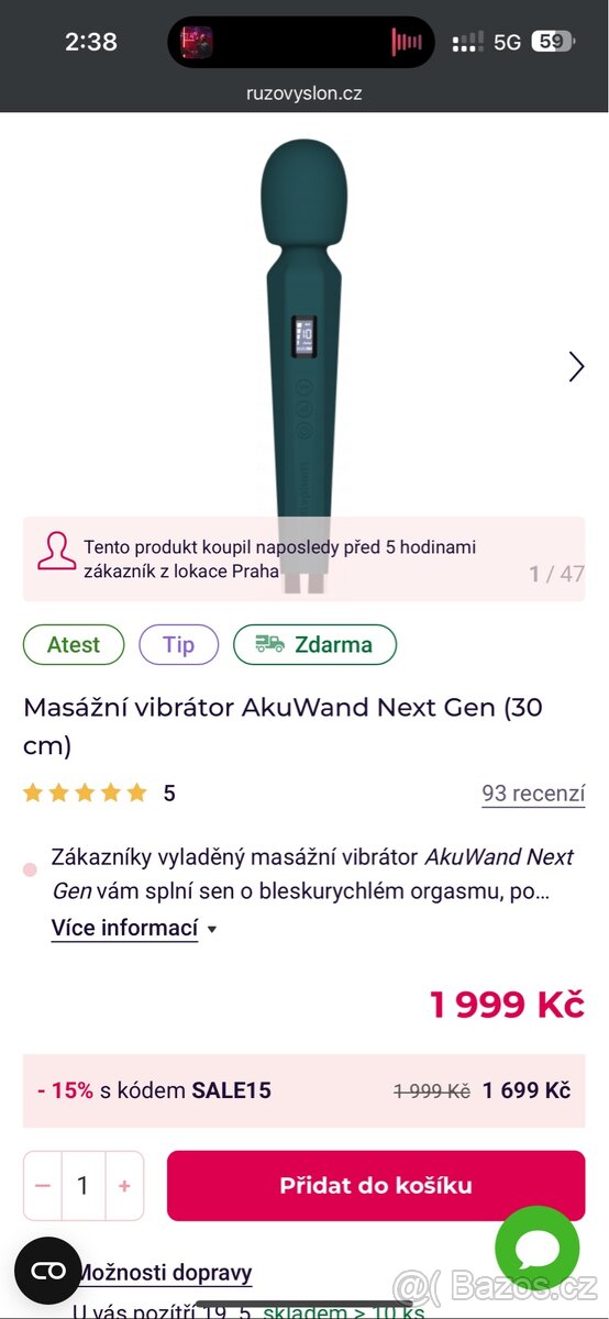Masážní vibrátor