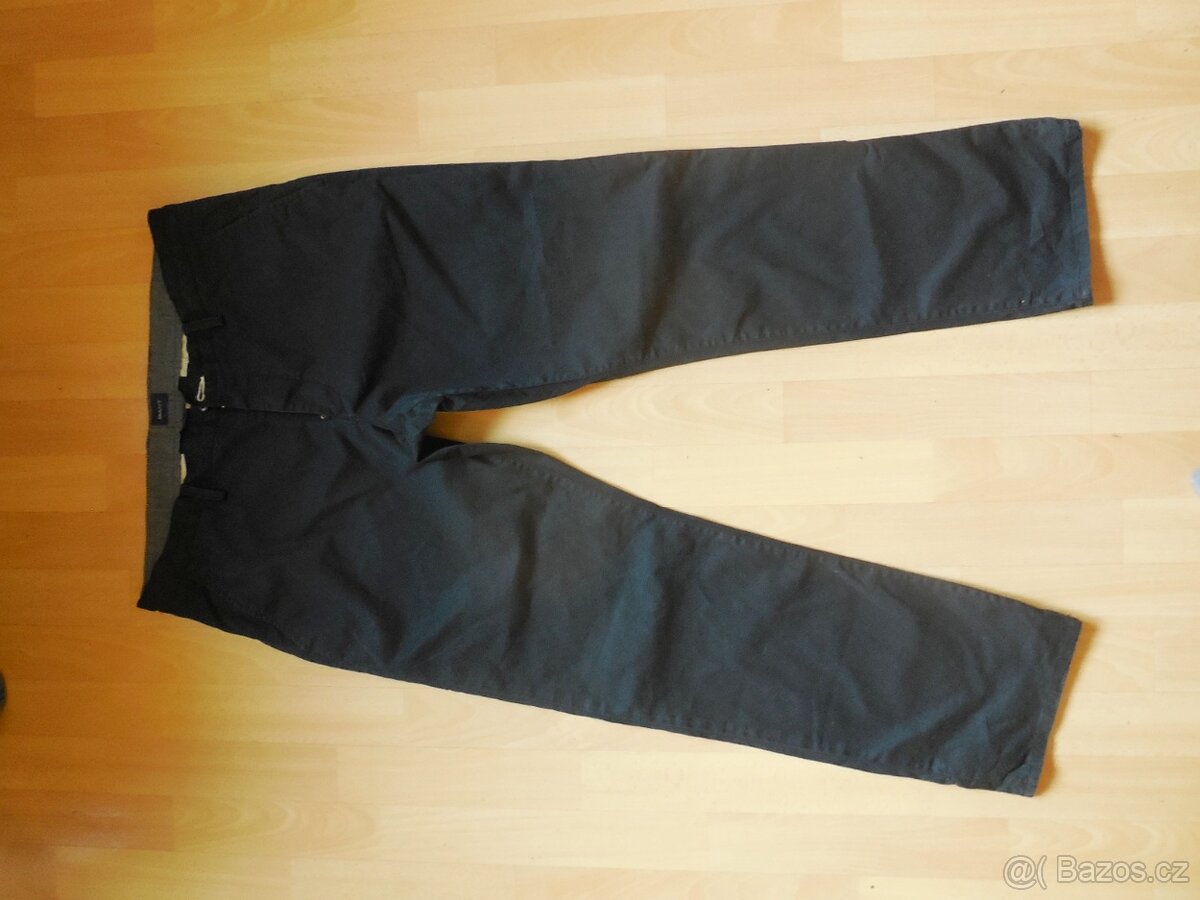 pánské Gant tm.modré kalhoty užší,zip CHINO elast.38/32 XL p