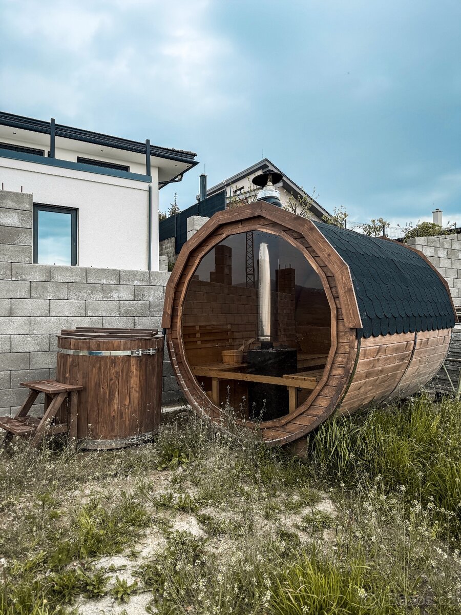 Sudová sauna 2,5 m + ochlazovací sud