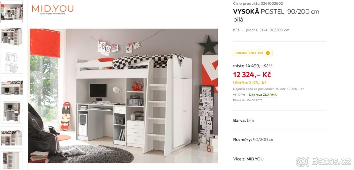 vysoká postel