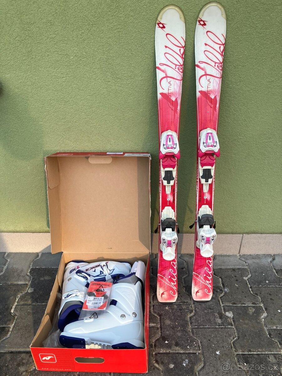 Dětské lyže VOLKL Attiva 110cm + nové boty Nordica vel.38,5