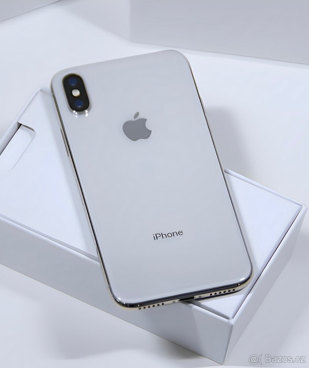 iPhone X Silver BATERIE 100% TOP