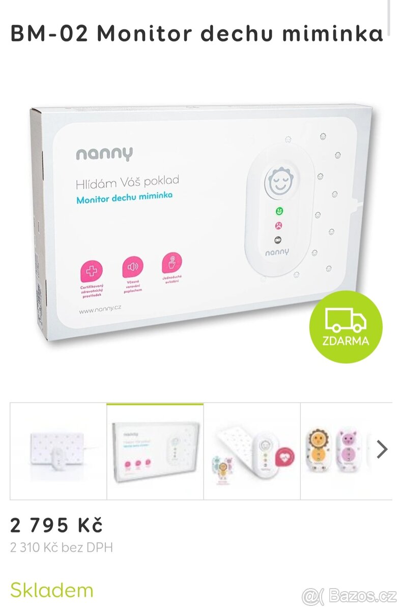 Monitor dechu Jablotron Nanny BM-02