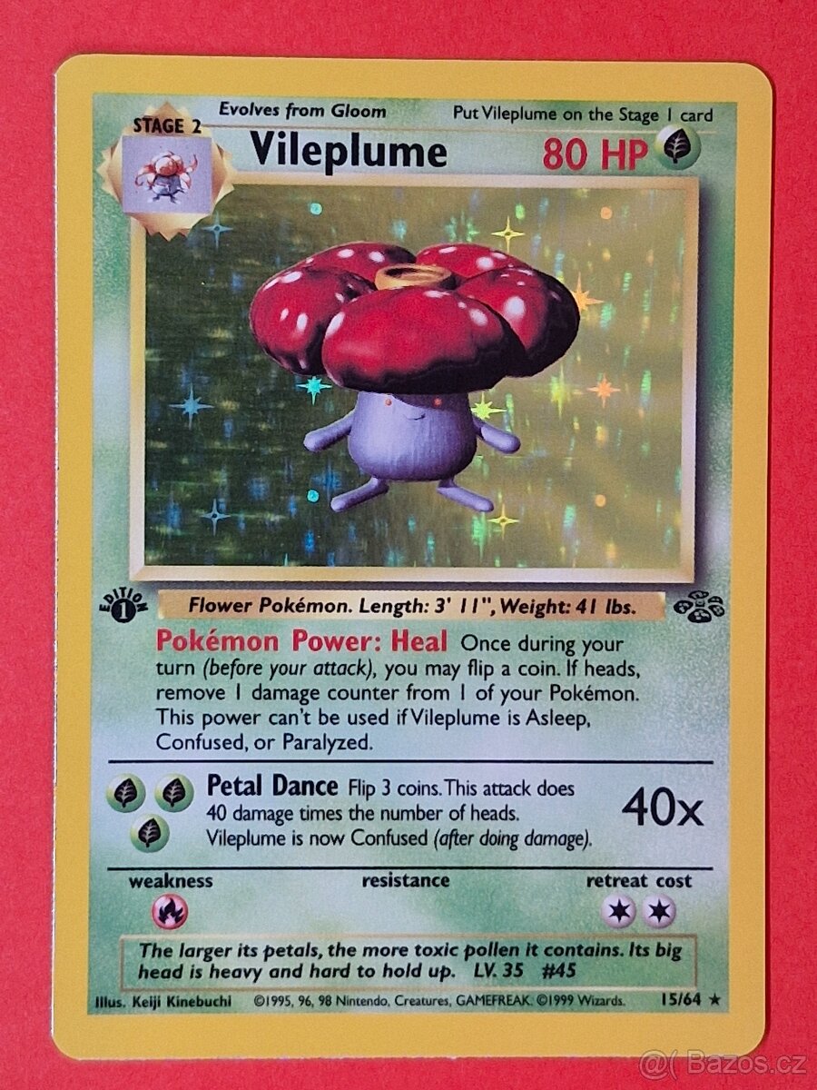 Pokémon Vileplume 15/64 | Jungle | 1st Edition Holo
