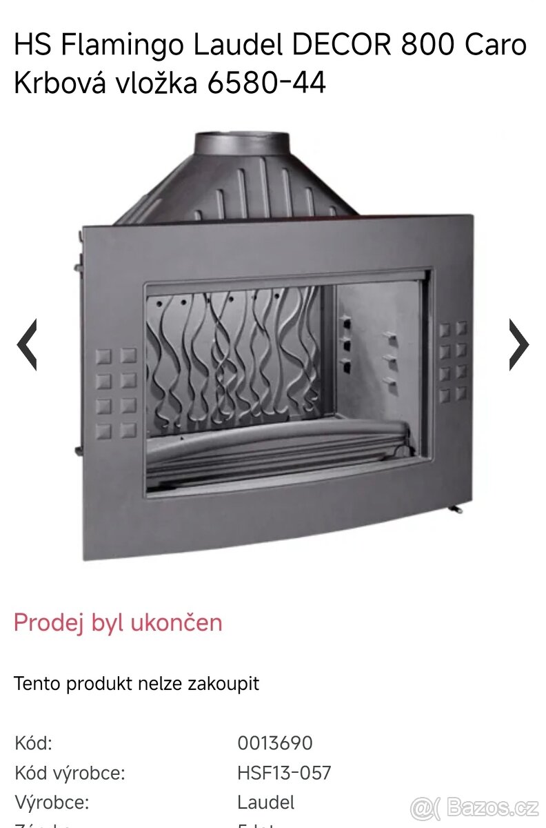 Krbová vložka Decor 800