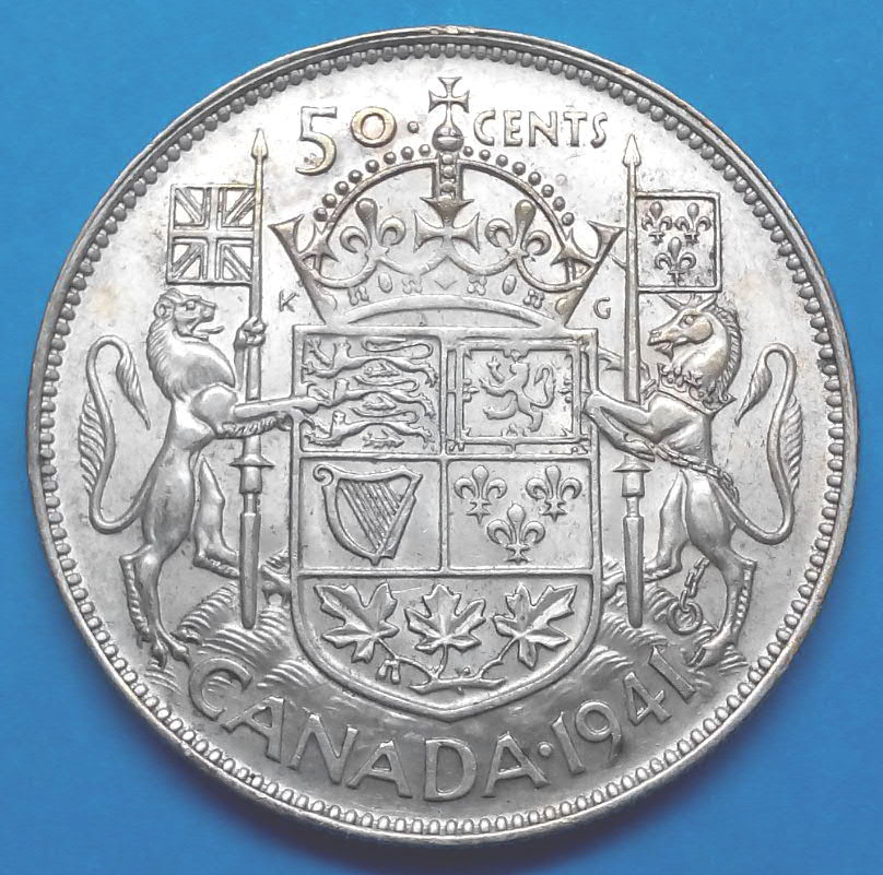 Stříbrná mince r. 1941 Jiří VI.