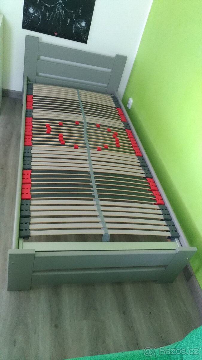 Postel 90x200 vč. roštu, BEZ MATRACE