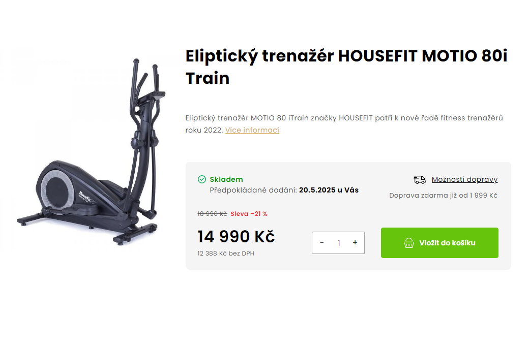 eliptický trenažér Motio 80