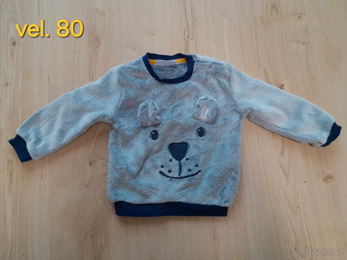 Plyšová mikina vel. 80 nenošená