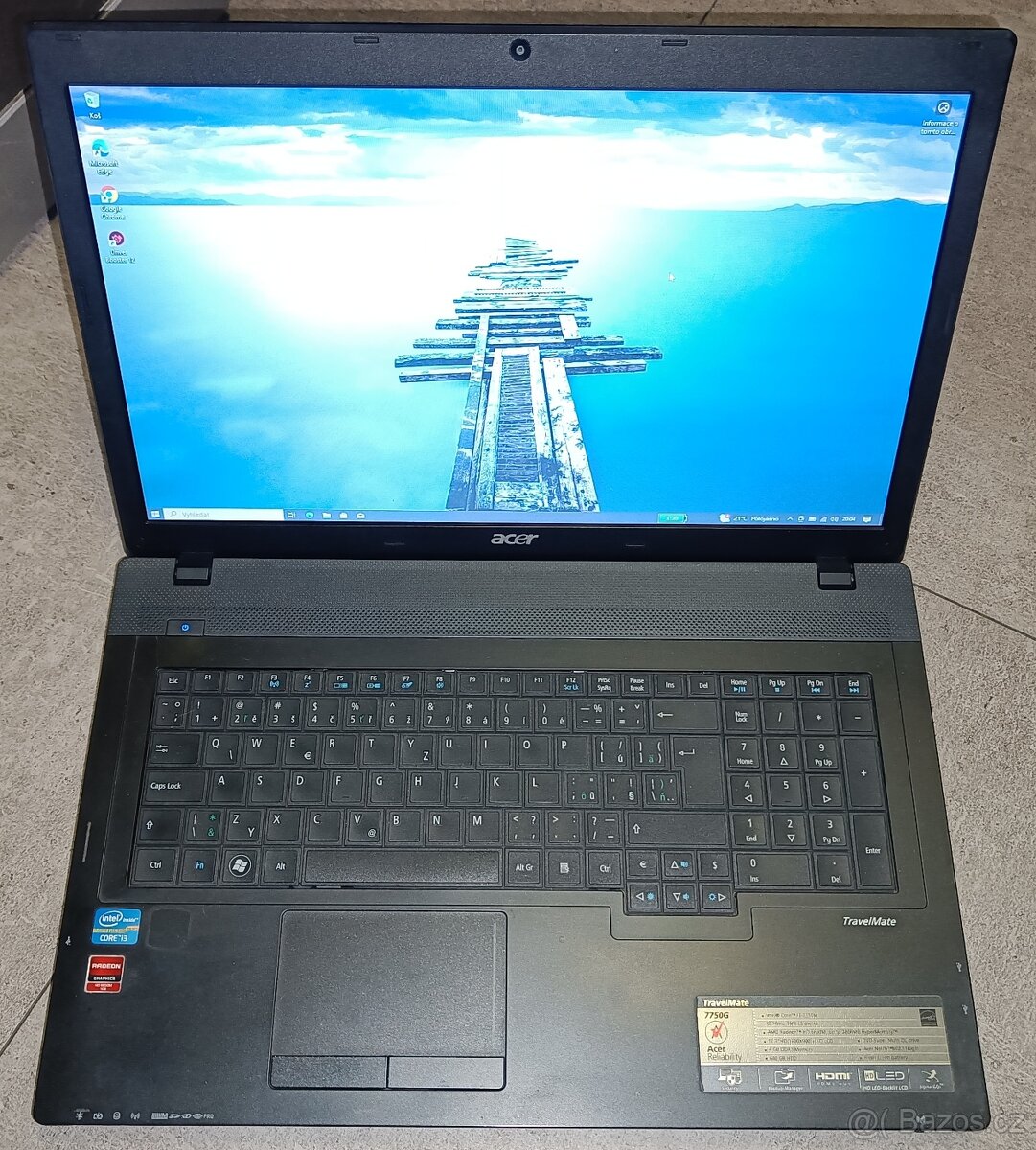 Acer TravelMate 7750G,i3-2310M,WIN 10,HDD 640GB,RAM8GB,17.3