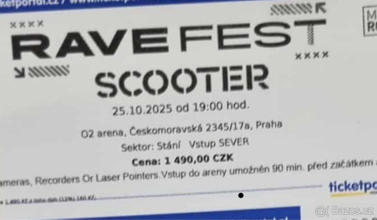 Scooter Vstupenky Stání vzadu