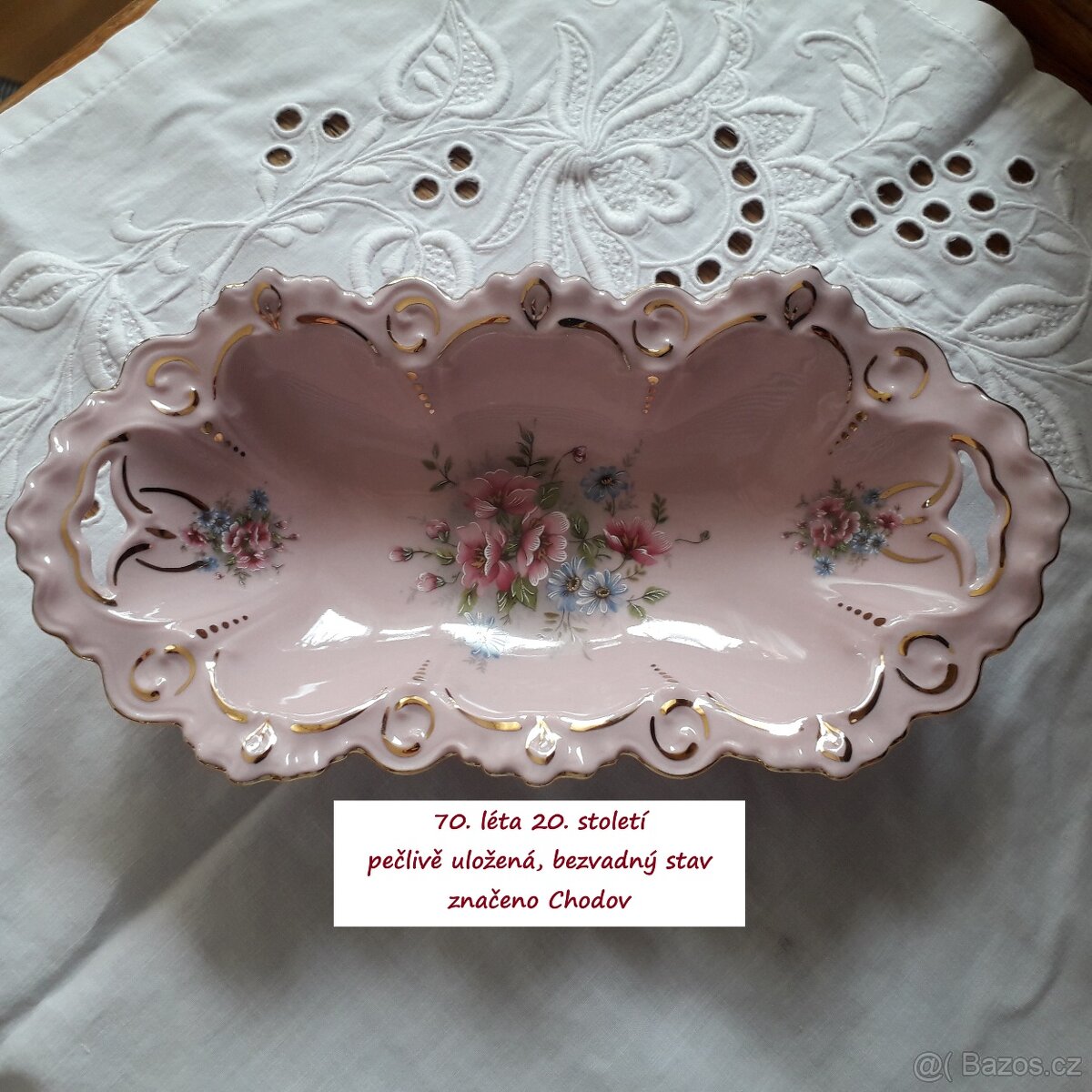 Miska z růžového porcelánu Chodov