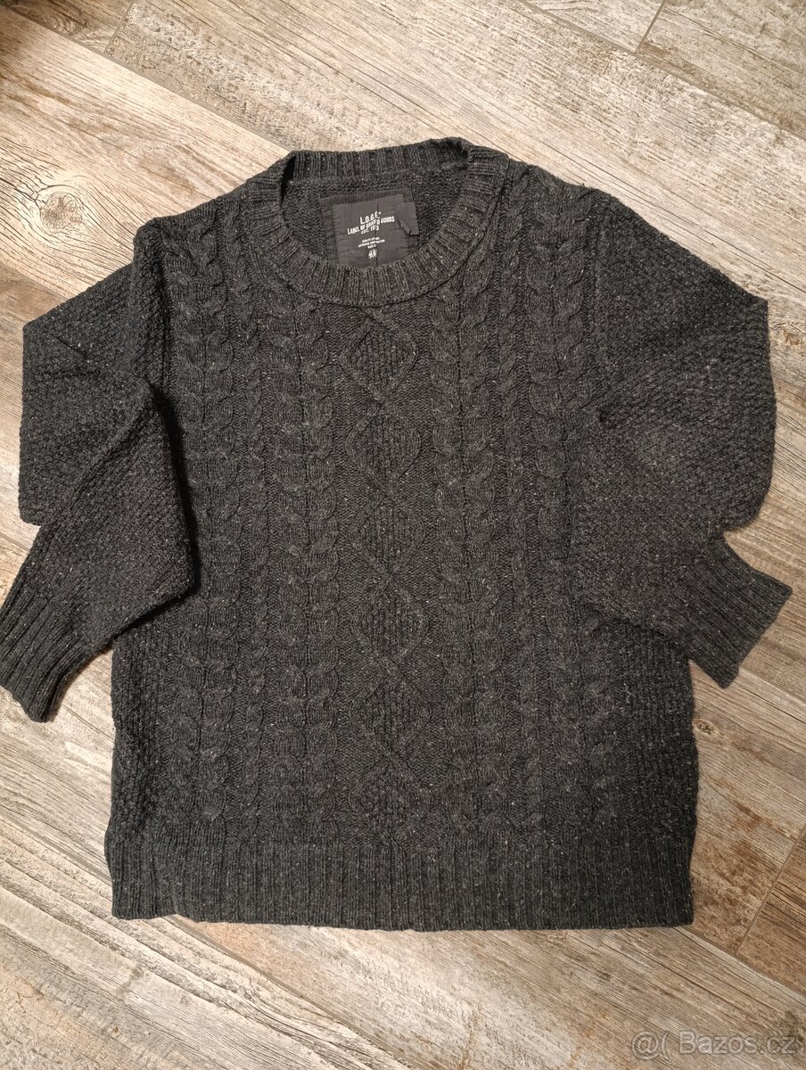 Pánský tmavě šedý svetr H&M, vel. M
